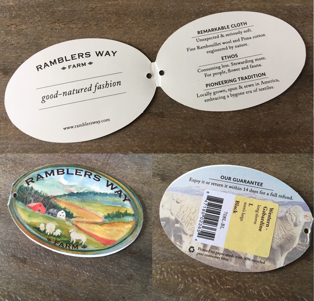 Ramblers Way Farm shirt tag