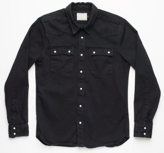 Snap Button Shirt of the Day: Freenote Cloth - Modern Western Black Denim