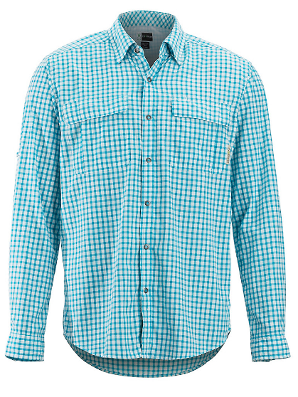 Fly Fishing Snap Button Shirt: Exofficio Bugsaway Halo Check Long Sleeve Shirt