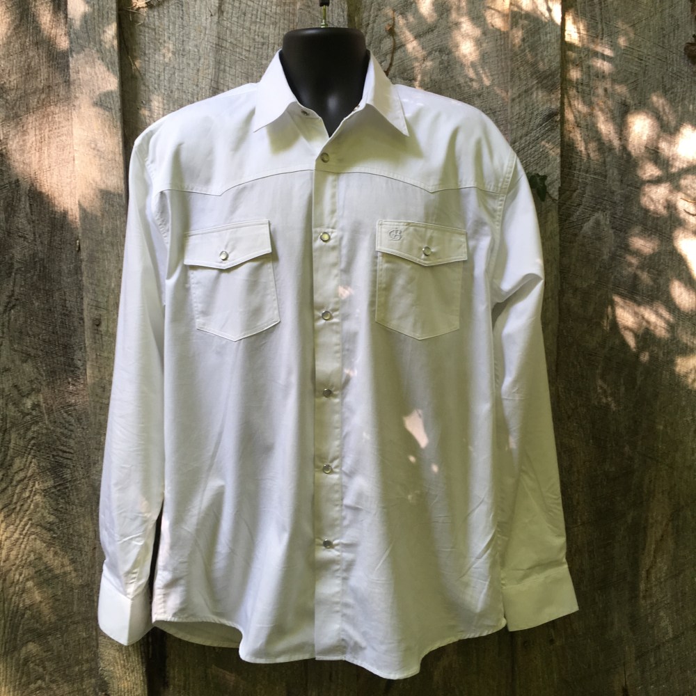 Mens Cotton Dress Shirt-8006-J-White