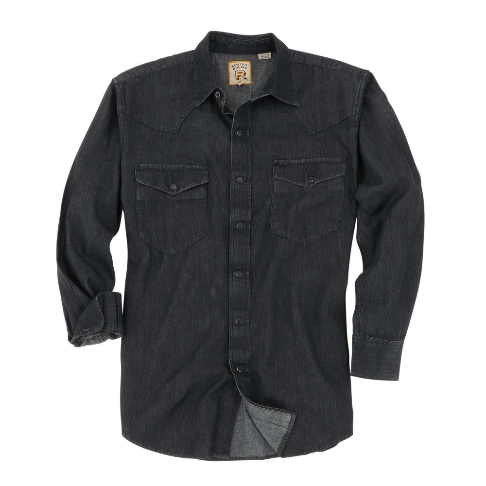 Snap Button Shirt of the Day: Resistol - Rawlins in Black Denim