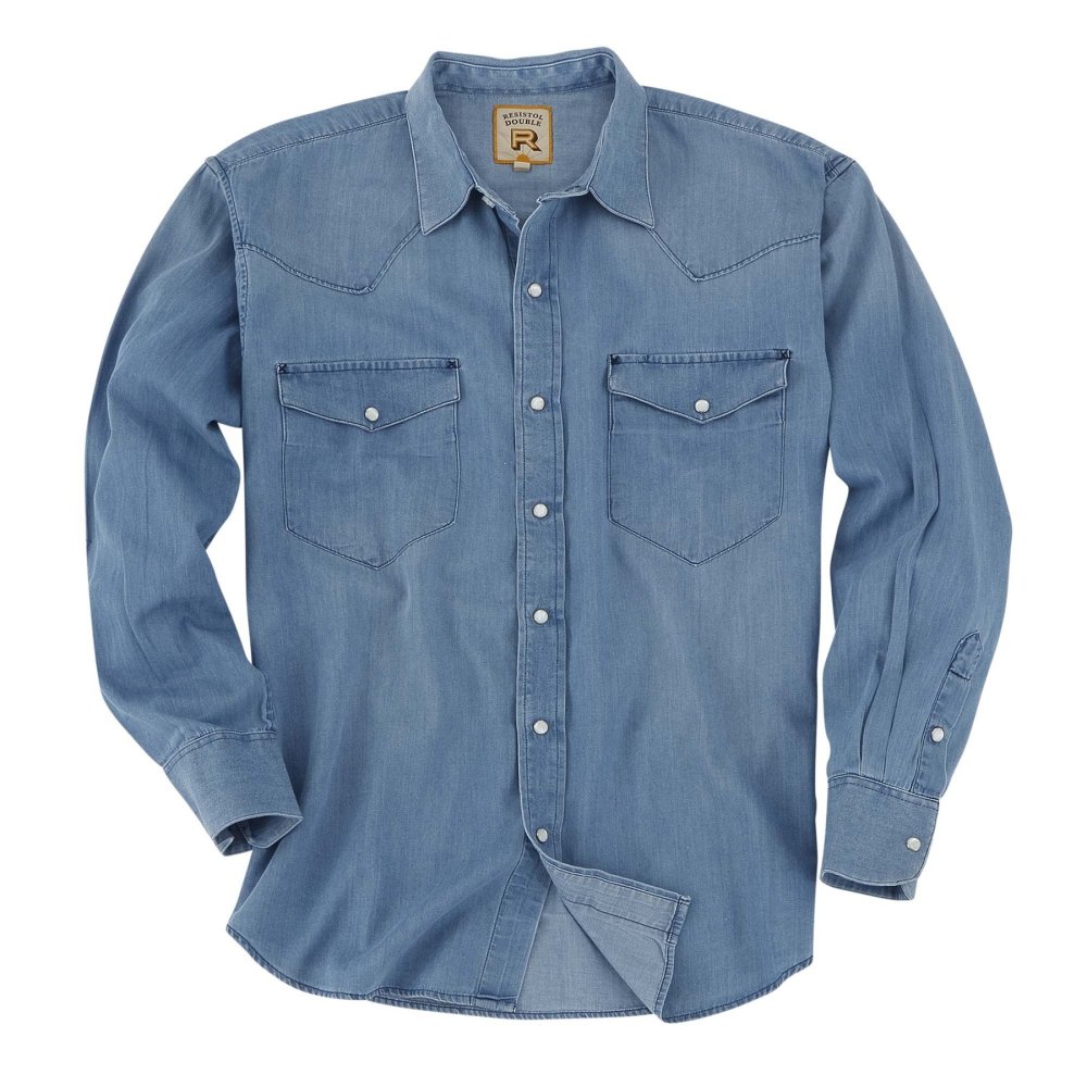 Snap Button Shirt of the Day: Resistol - Rawlins in Light Denim